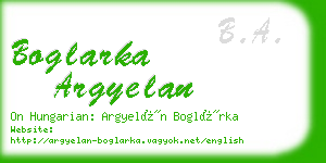 boglarka argyelan business card